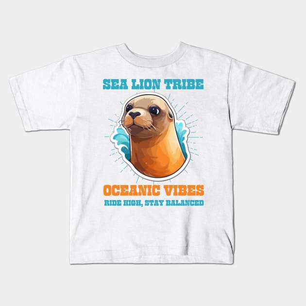 Sea Lion Kids T-Shirt by Pearsville